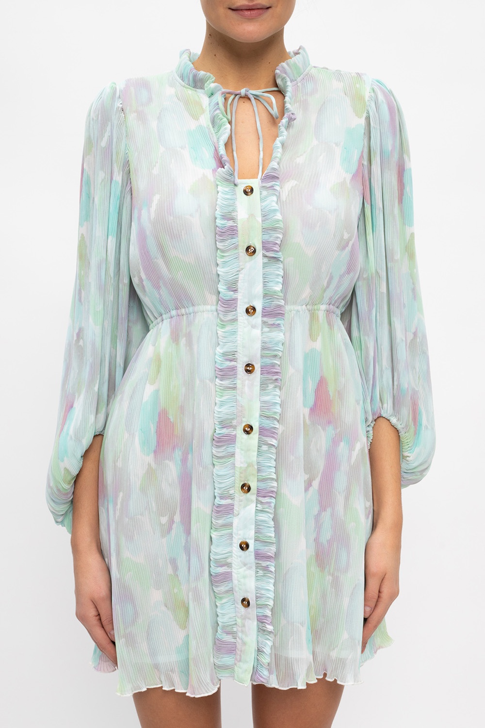 【関税＆送料込み】Ganni Flared Dress White Stretch Cotton Tie Strap Midi Dress | GANNI US